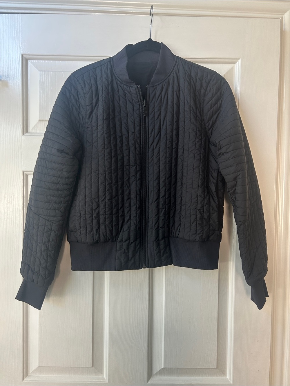 Quilted Bomber Jacket - Black